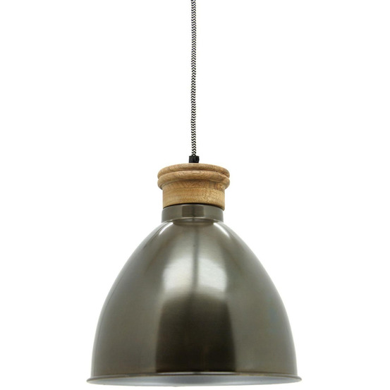 Suspension en métal et bois naturel sculpté