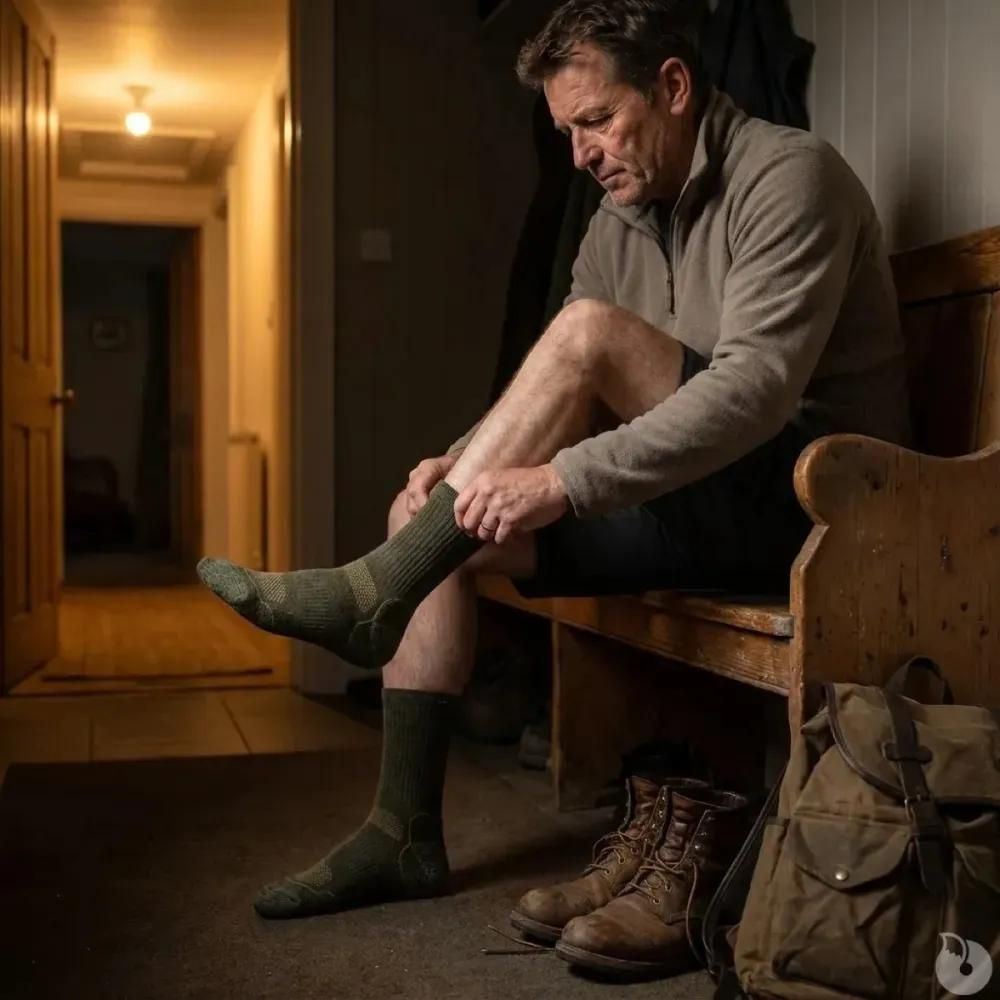 Chaussettes mérino performances kaki 50% laine - multimatière
