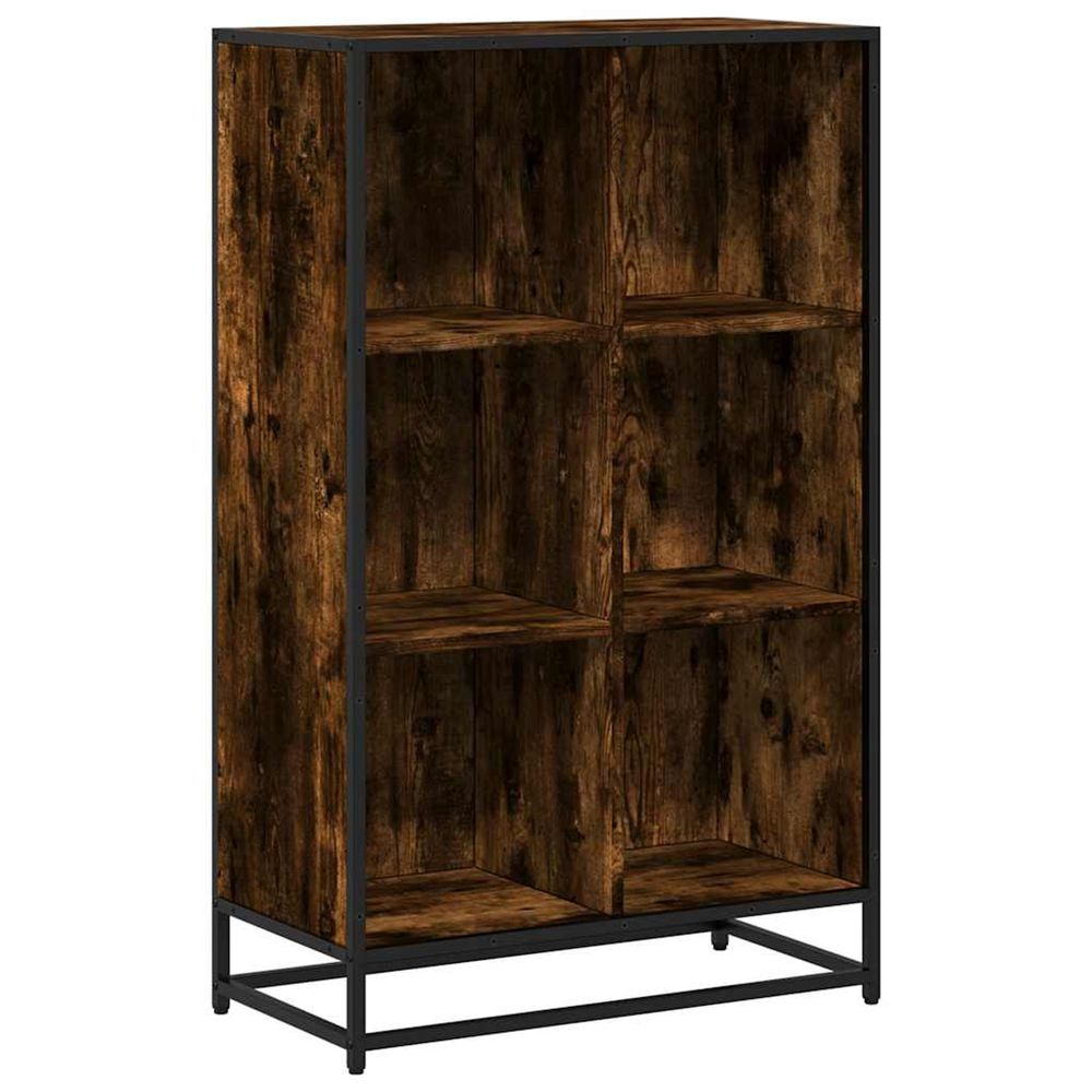Bibliothèque chêne fumé 65,5x33x107,5 cm bois d'ingénierie