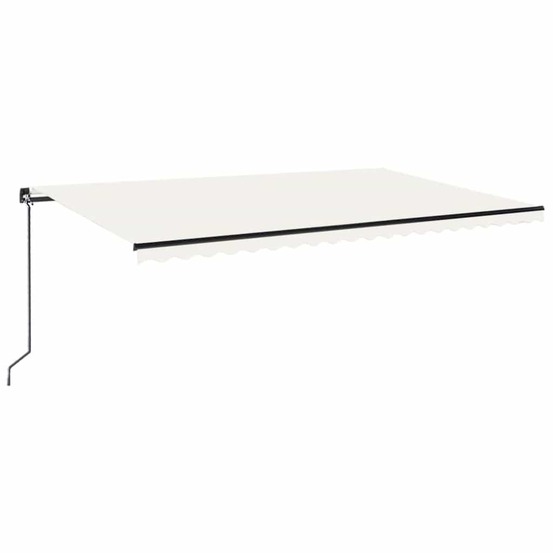 Auvent manuel rétractable avec led 500x300 cm crème