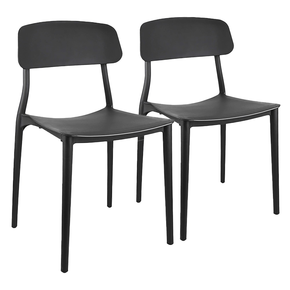 Lot de deux chaises en polypropylène noir
