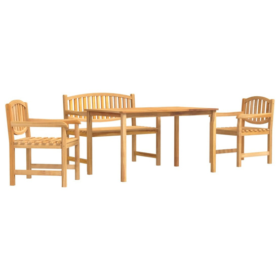 Ensemble à manger de jardin 4 pcs bois de teck massif