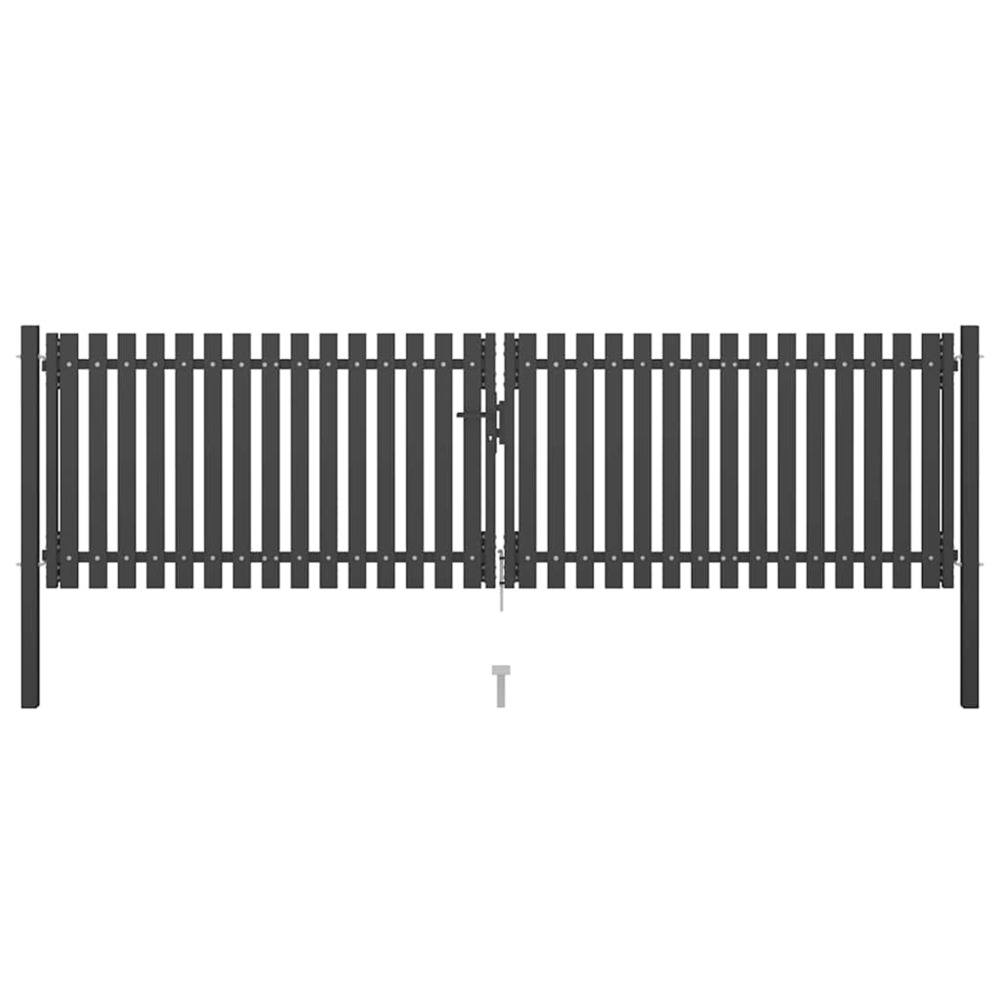 Portail de jardin en acier 400x75 cm anthracite