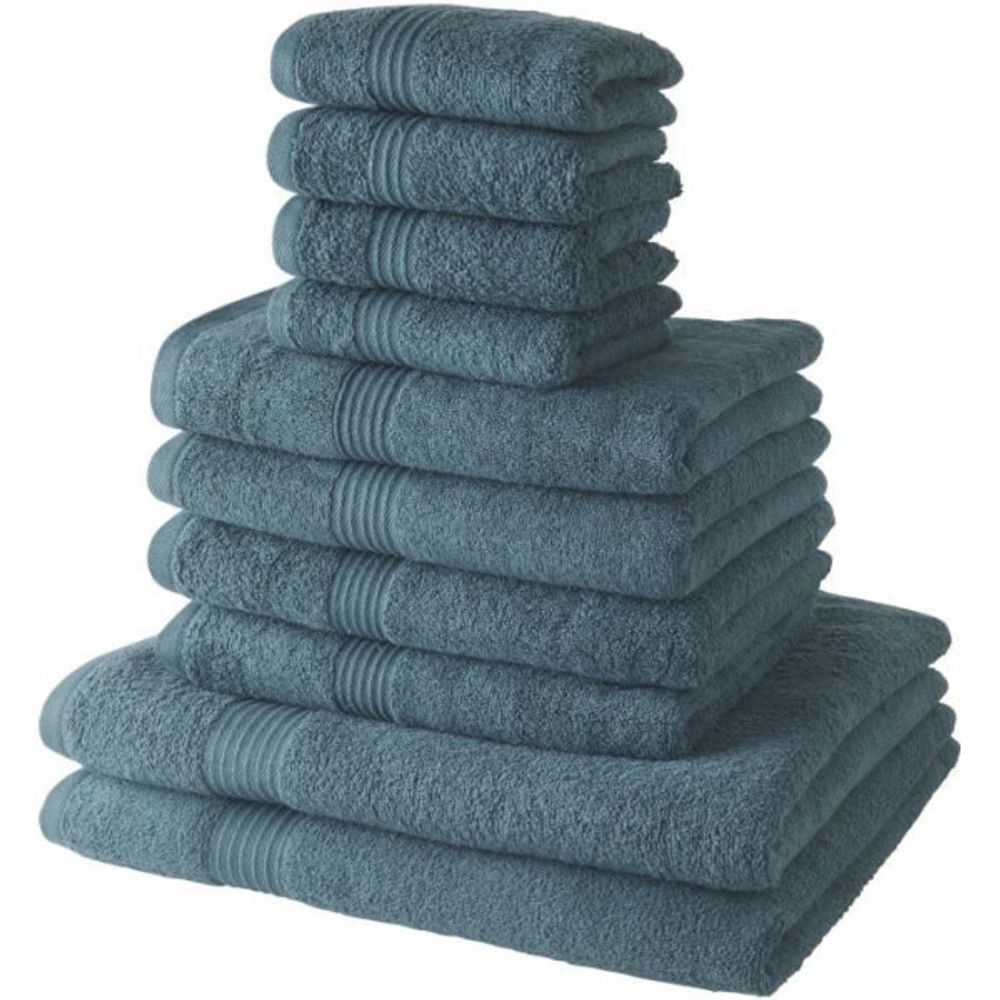 Lot de 10 serviettes de bain comprenant 4 serviettes 30x50 + 4 serveites 50x90 + 2 draps de bain 70x130 cm 100% coton - pa