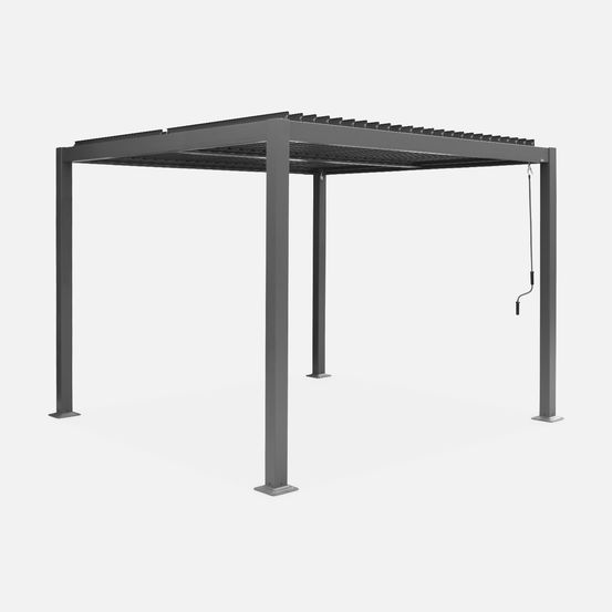 Pergola bioclimatique aluminium et acier lames orientables 3x3m palace