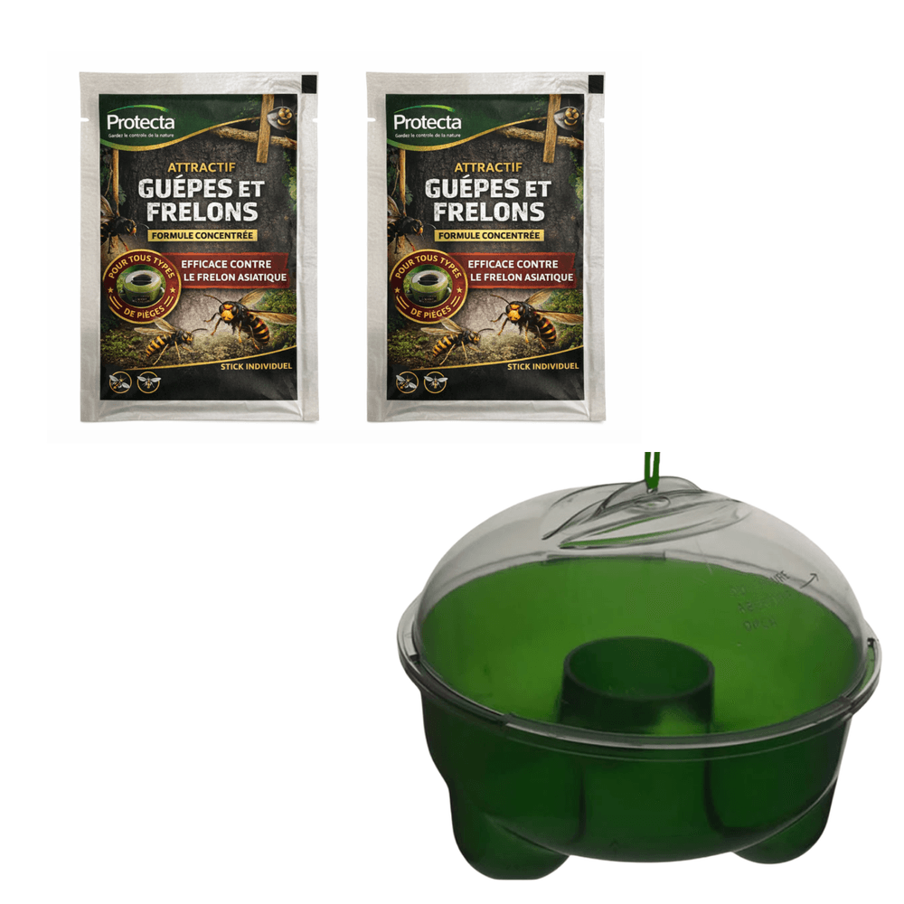 Lot de 2 stick attractif guêpes et frelons 50 ml + piège