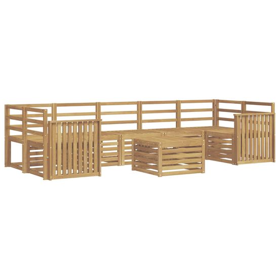 Ensemble de canapés d'extérieur 8 pc blanc bois d'acacia massif