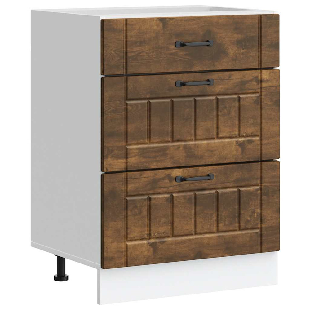 Armoire de cuisine lucca chêne fumé bois ingénierie