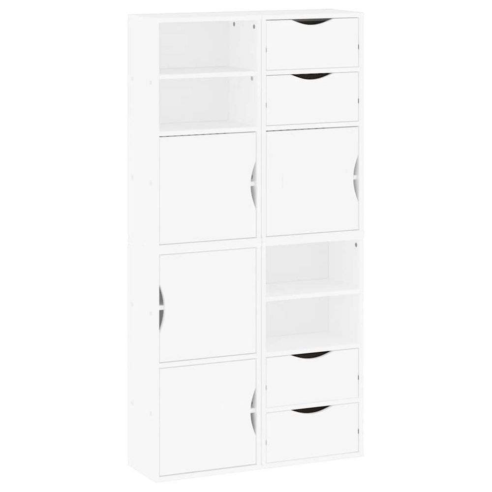 Armoires latérales 4 pcs odda blanc 40x24x79 cm bois massif pin