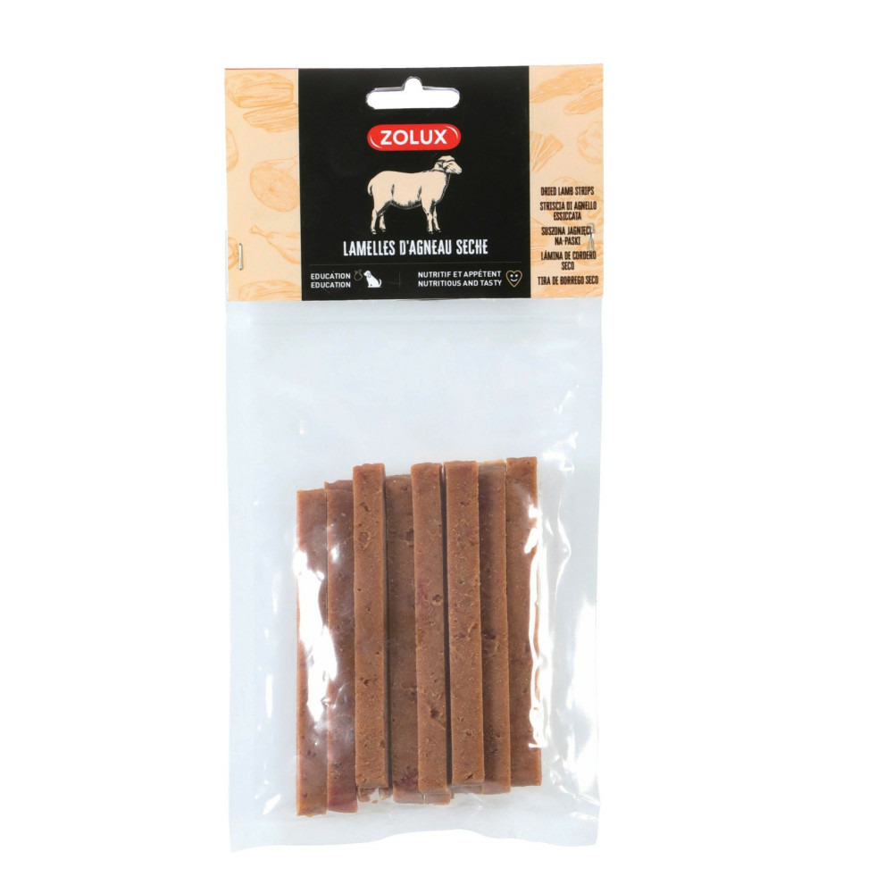 Lamelles agneau séché 100 g friandises pour chien