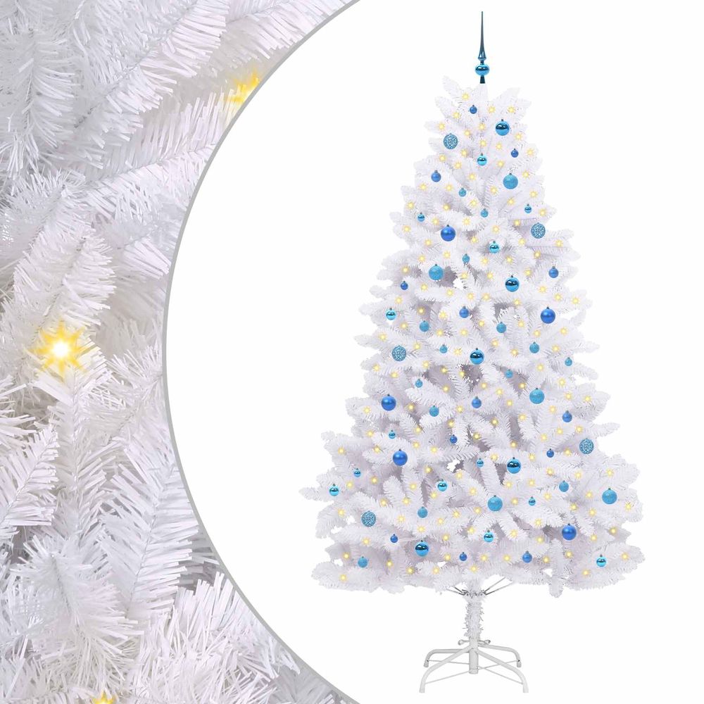 Sapin de noël artificiel à branches articulées blanc 240 cm