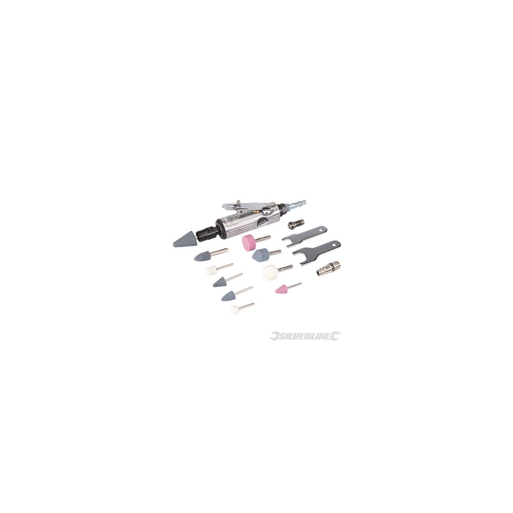 Silverline - meuleuse pneumatique et accessoires, 15 pcs - 160 mm