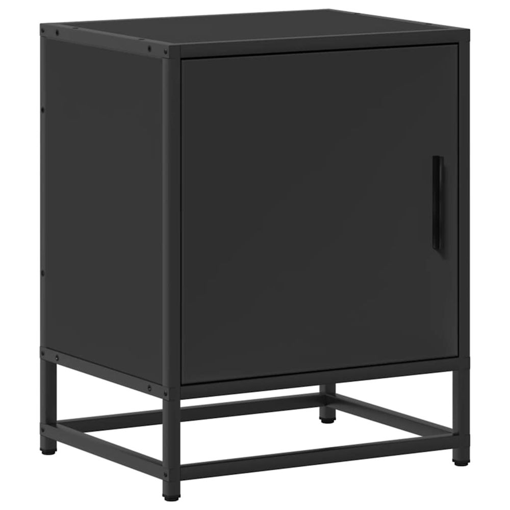 Table de chevet noir 40x31x50 cm bois d'ingénierie et métal