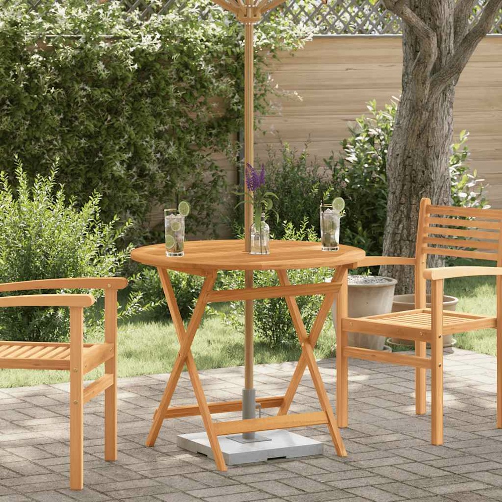 Table de jardin pliable ø90x75 cm bois d'eucalyptus solide