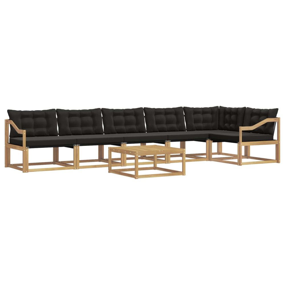 Ensemble de canapés d'extérieur 7 pc blanc et noir