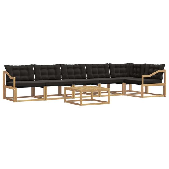 Ensemble de canapés d'extérieur 7 pc blanc et noir