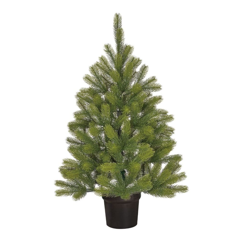 Black box trees sapin de noël artificiel nagoya h90 x d42 cm - arbre dans un pot en plastique - christmas tree à l’intérieur -