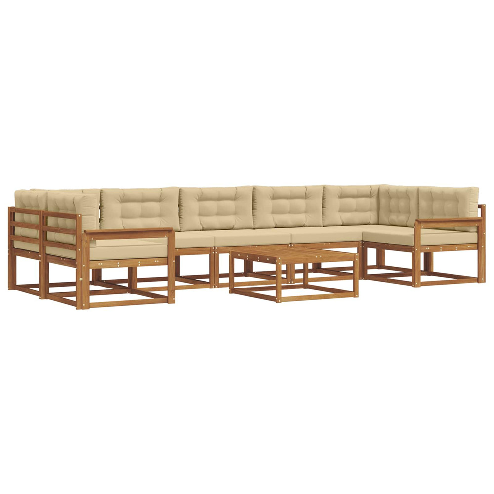 Ensemble de canapés d'extérieur 8 pcs naturel et beige