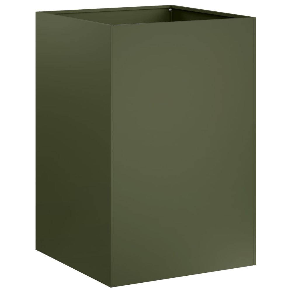 Cache-pot de jardin vert olive 40 x 40 x 75 cm