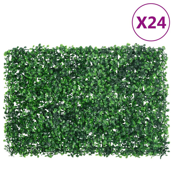 clôture à feuilles d'arbustes artificiels 24 pcs vert 40x60 cm