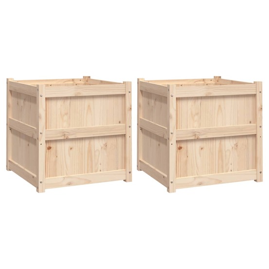 Jardinières 2 pcs bois de pin massif