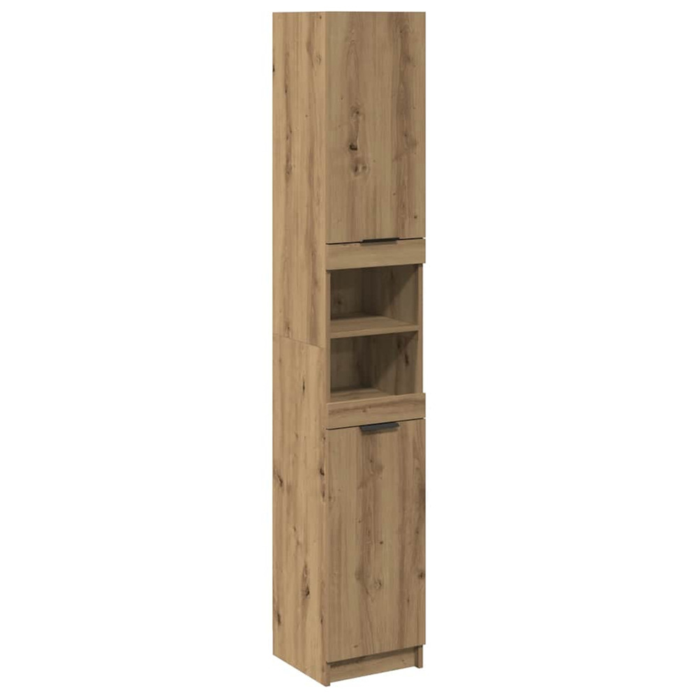 Armoire de bain chêne artisanal 32x34x188,5cm bois d'ingénierie