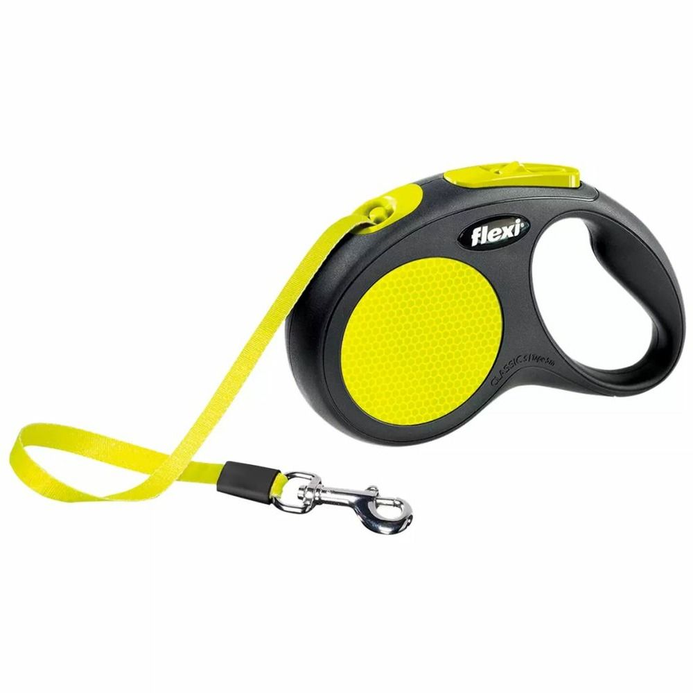 Laisse bande New Neon Taille S Noir et fluo - 5 m