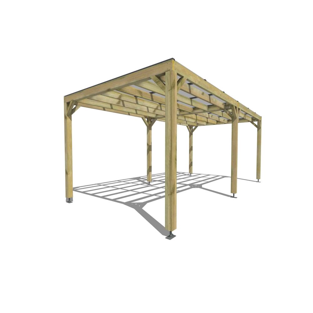 Pergola bois • 6m x 3m • indépendante • sens largeur • couverture étanche transparente incluse • livraison comprise