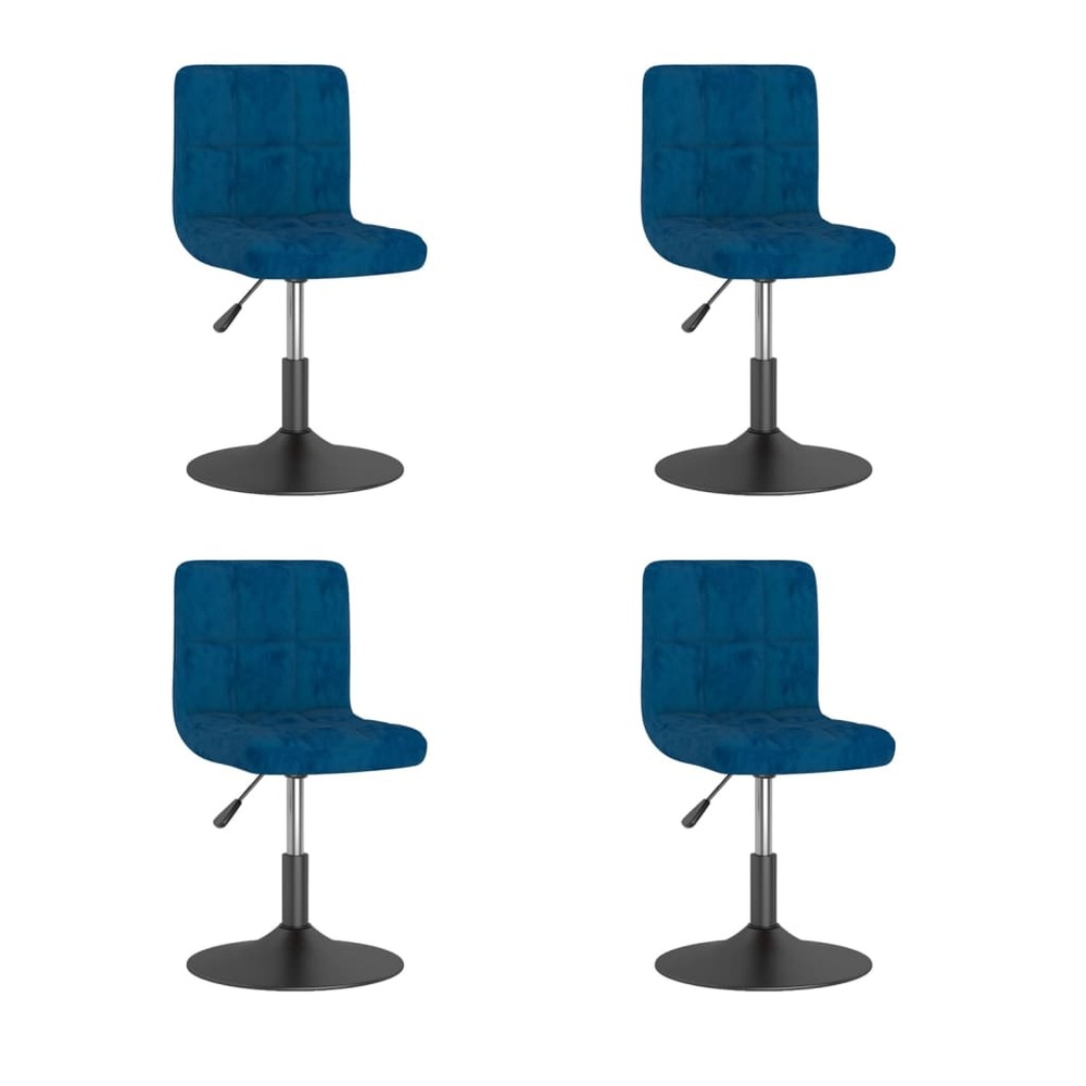 Chaises pivotantes de salle à manger 4 pcs bleu velours