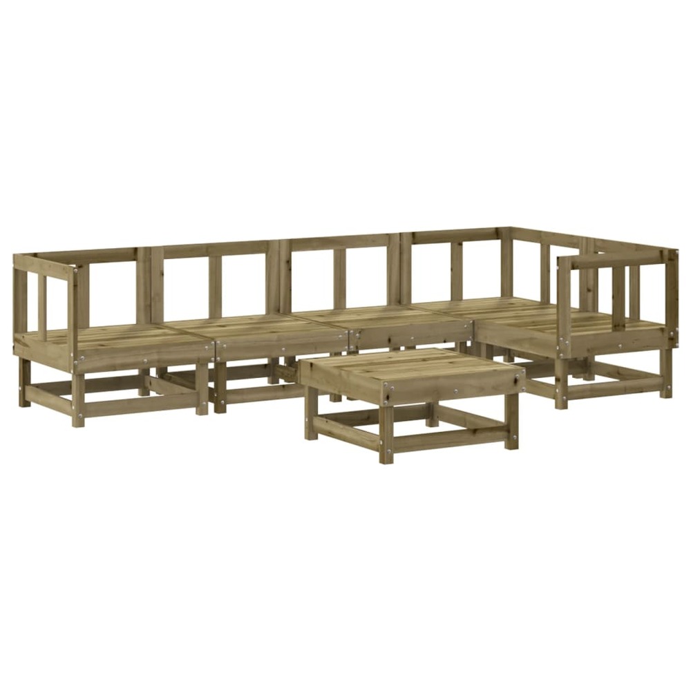 Salon de jardin 6 pcs bois de pin imprégné