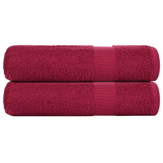 Serviettes de douche 2 pcs frogn bordeaux 70x140cm 100% coton