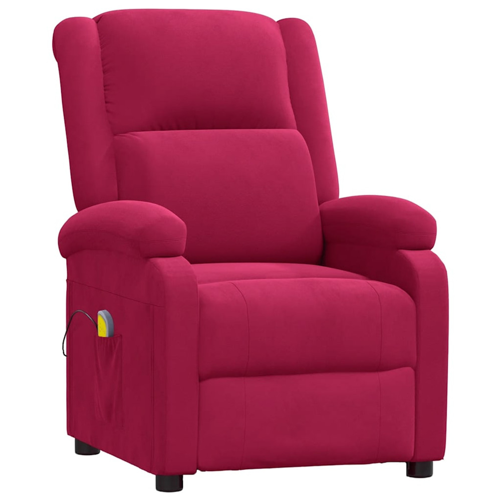 Fauteuil de massage rouge bordeaux velours