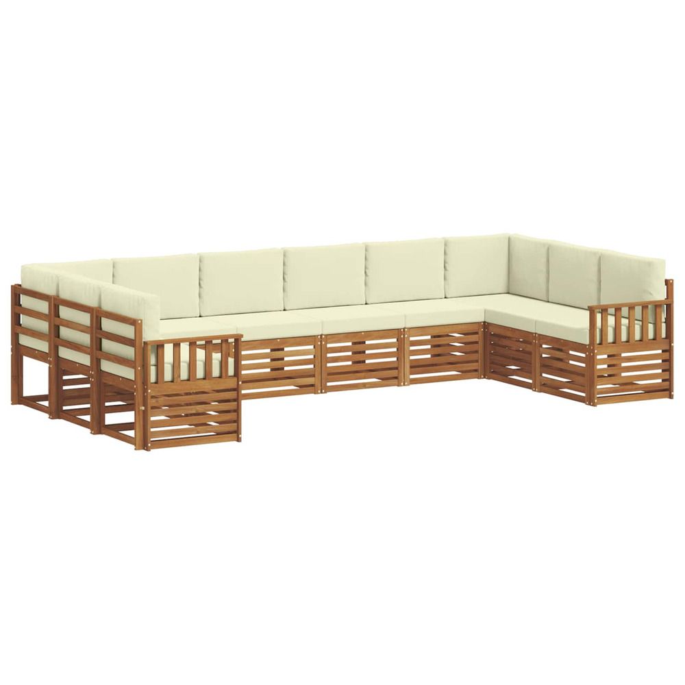 Ensemble de canapés d'extérieur 10 pc naturel et crème