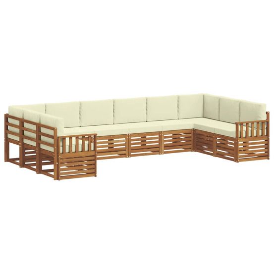 Ensemble de canapés d'extérieur 10 pc naturel et crème