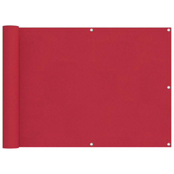 Écran de balcon rouge 75 x 200 cm oxford alu enduit de pu