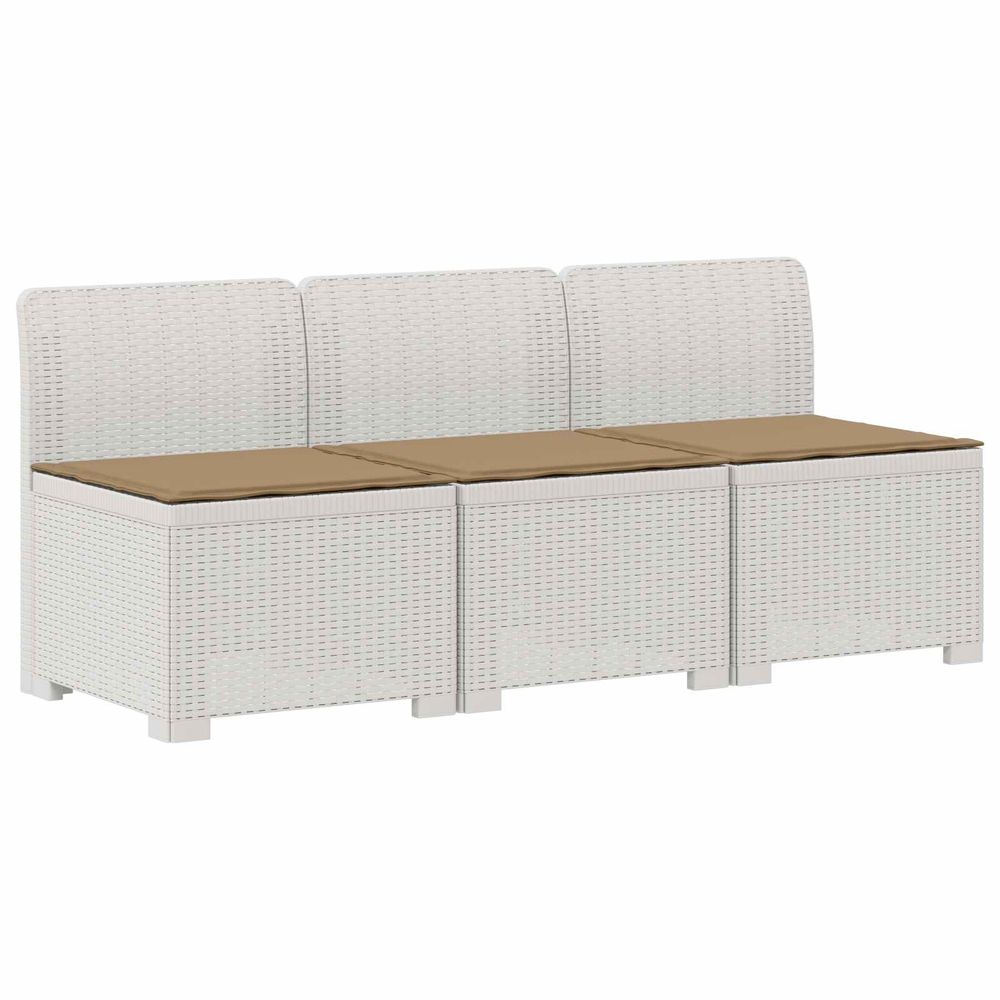 Canapé de jardin 3 places avec coussins look rattan 3 place pp