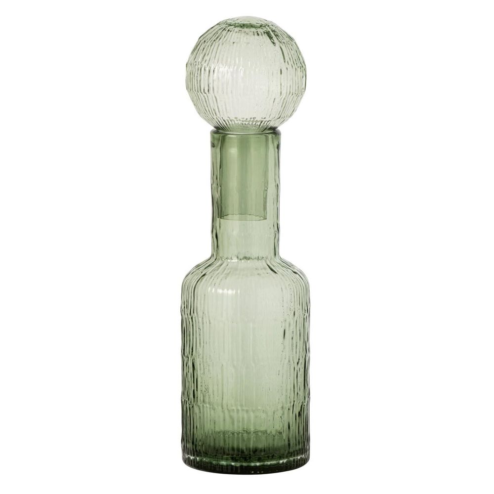 Bouteille déco striée en verre 