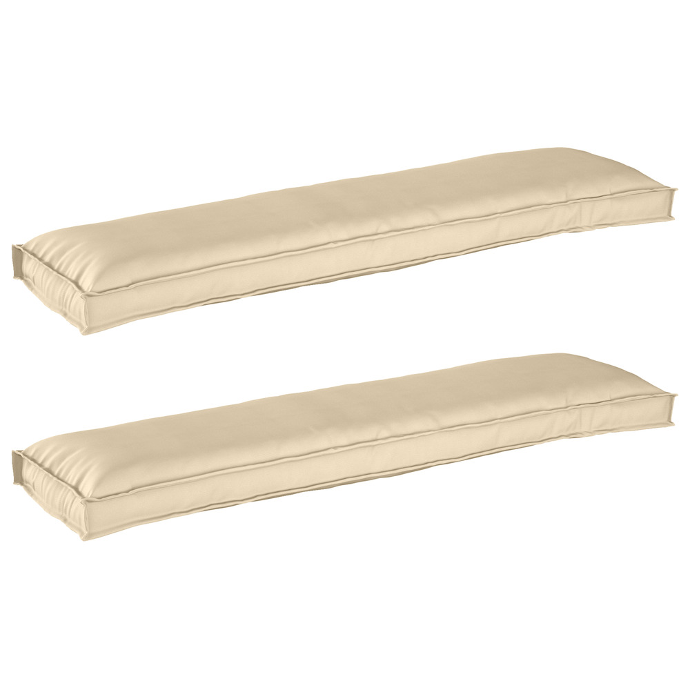 Set de coussins de palette 2 pcs beige 150 x 40 x 8 cm