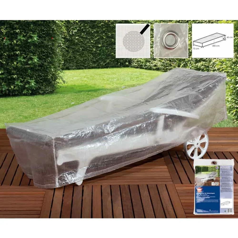 Housse de protection transat jardin, bâche chaise longue 200x75x45cm