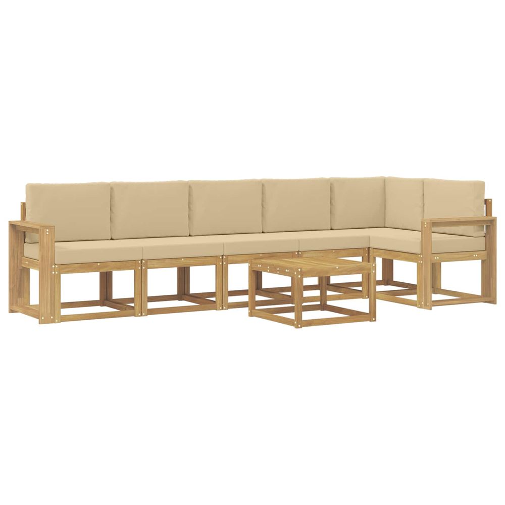 Ensemble de canapés d'extérieur 7 pc blanc et beige polyester