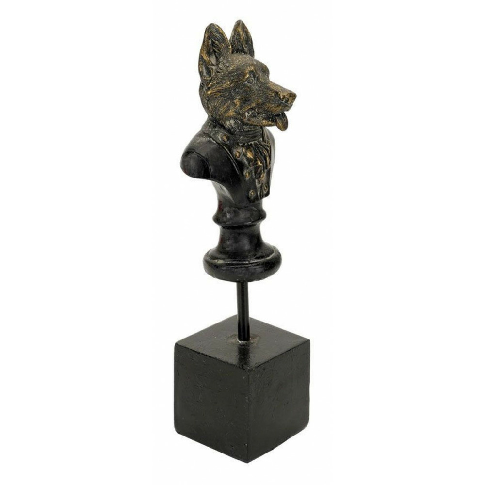 Statuette chien résine noir - chic interior's