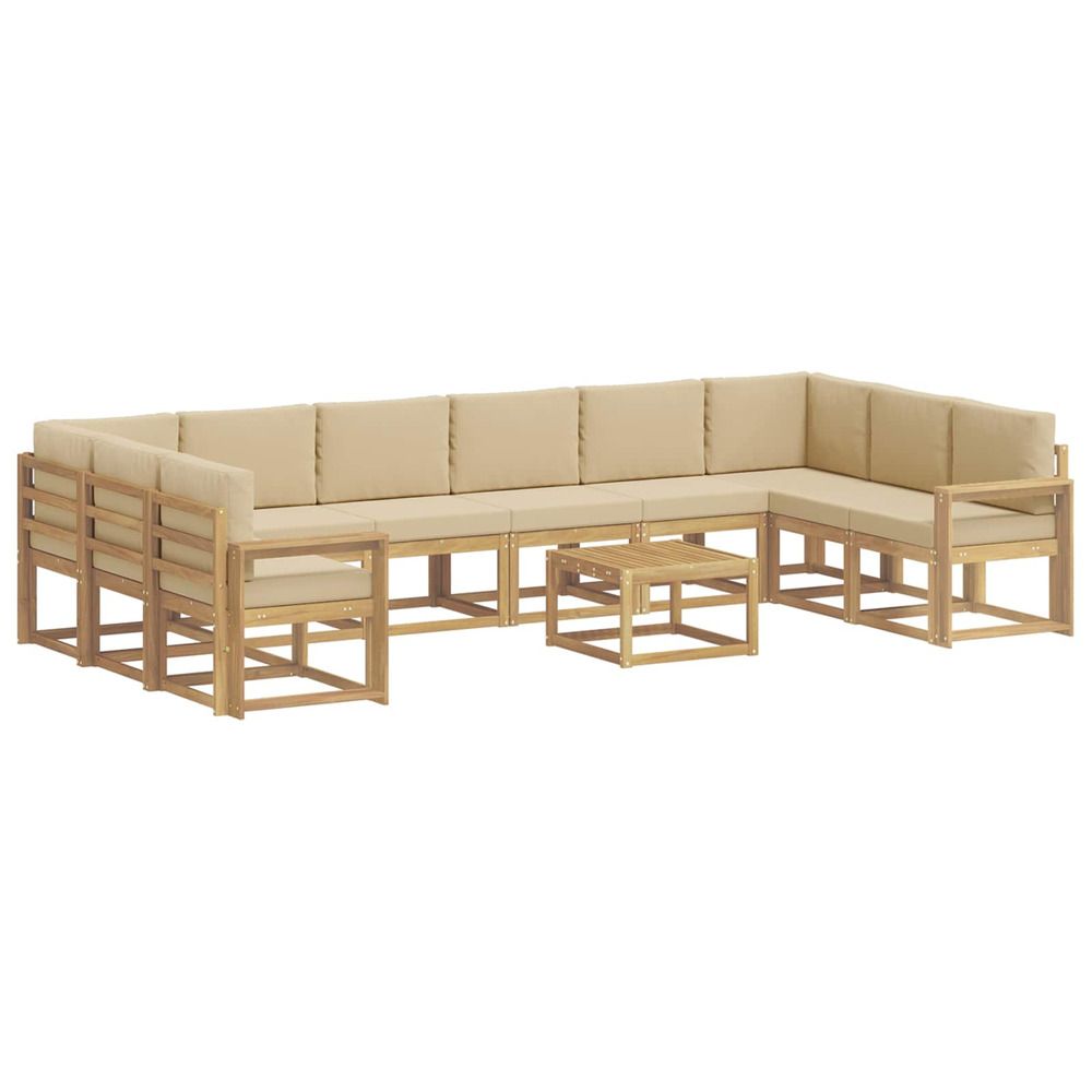Ensemble de canapés d'extérieur 11 pc blanc et beige