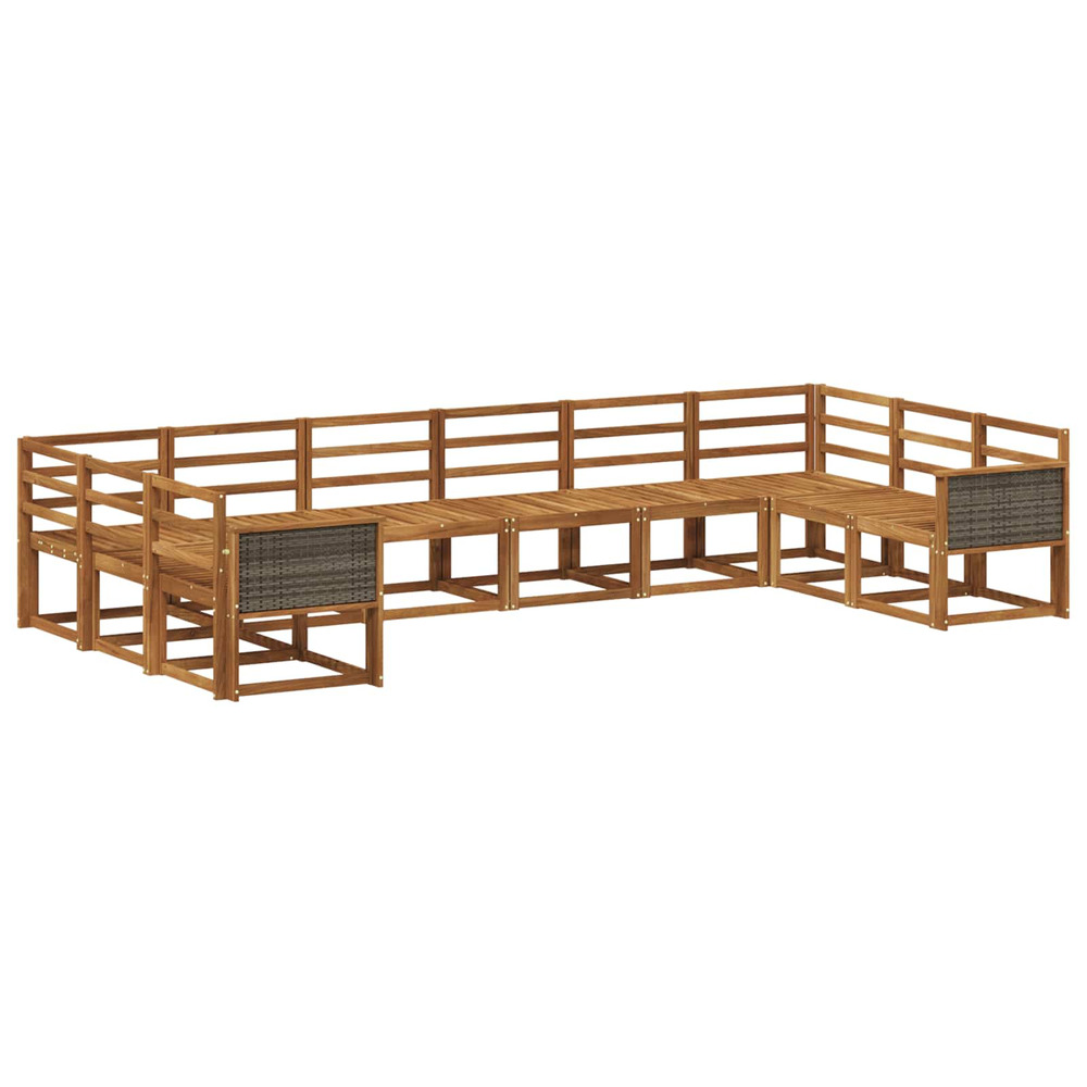 Ensemble de canapés d'extérieur 10 pcs naturel