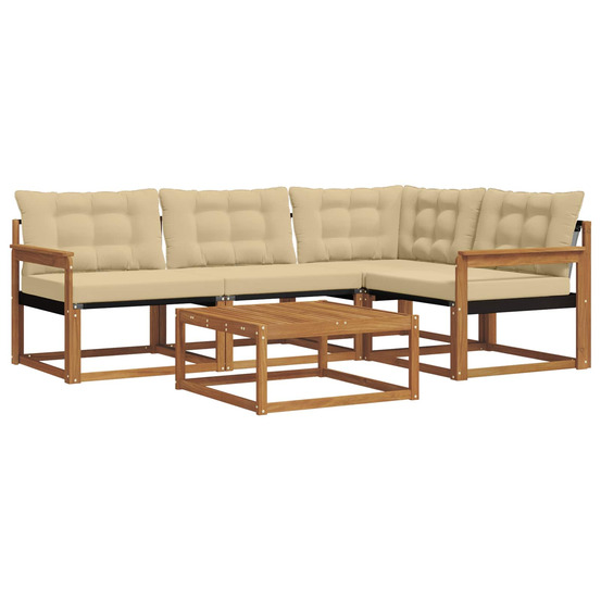 Ensemble de canapés d'extérieur 5 pcs naturel et beige