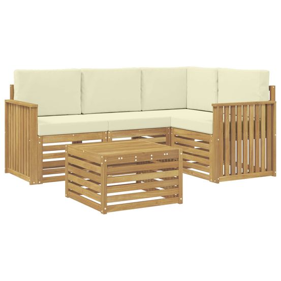 Ensemble de canapés d'extérieur 5 pc blanc et crème polyester