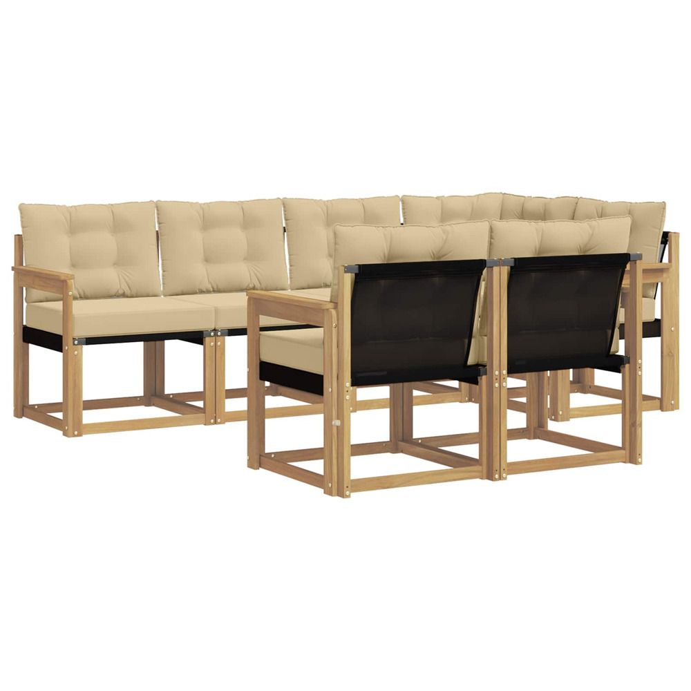 Ensemble de canapés d'extérieur 7 pc blanc et beige