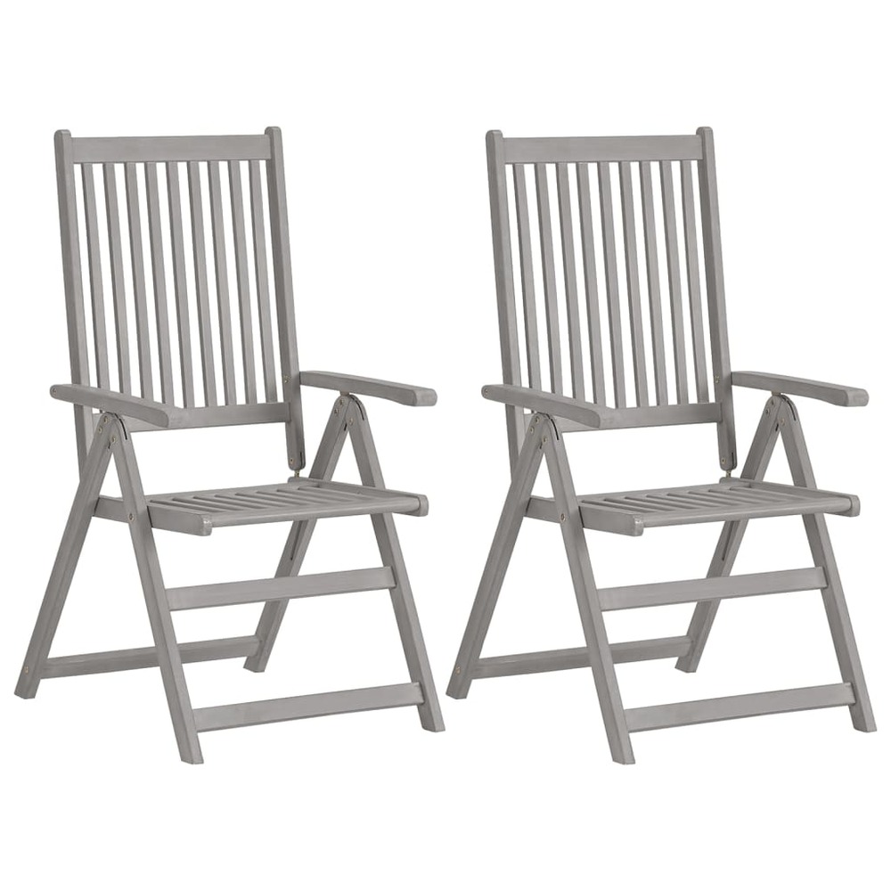 Chaises inclinables de jardin lot de 4 et coussins bois acacia