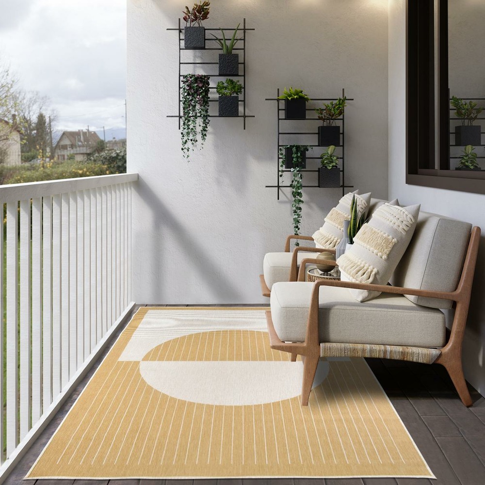 Tapis extérieur, kilim reversible 120x170 lyn2 aq reversible jaune