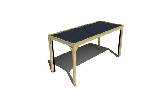 Carport bois • 5m x 2m • indépendante • sens largeur • livraison comprise