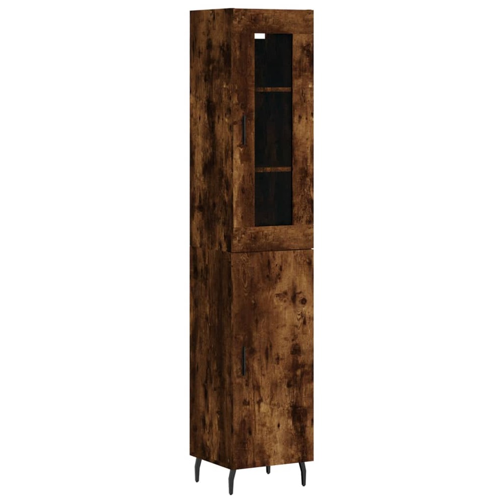 Buffet bahut commode armoire meuble de rangement organisateur cuisine salle de séjour salon haut 34,5 x 34 x 180 cm bois d'in